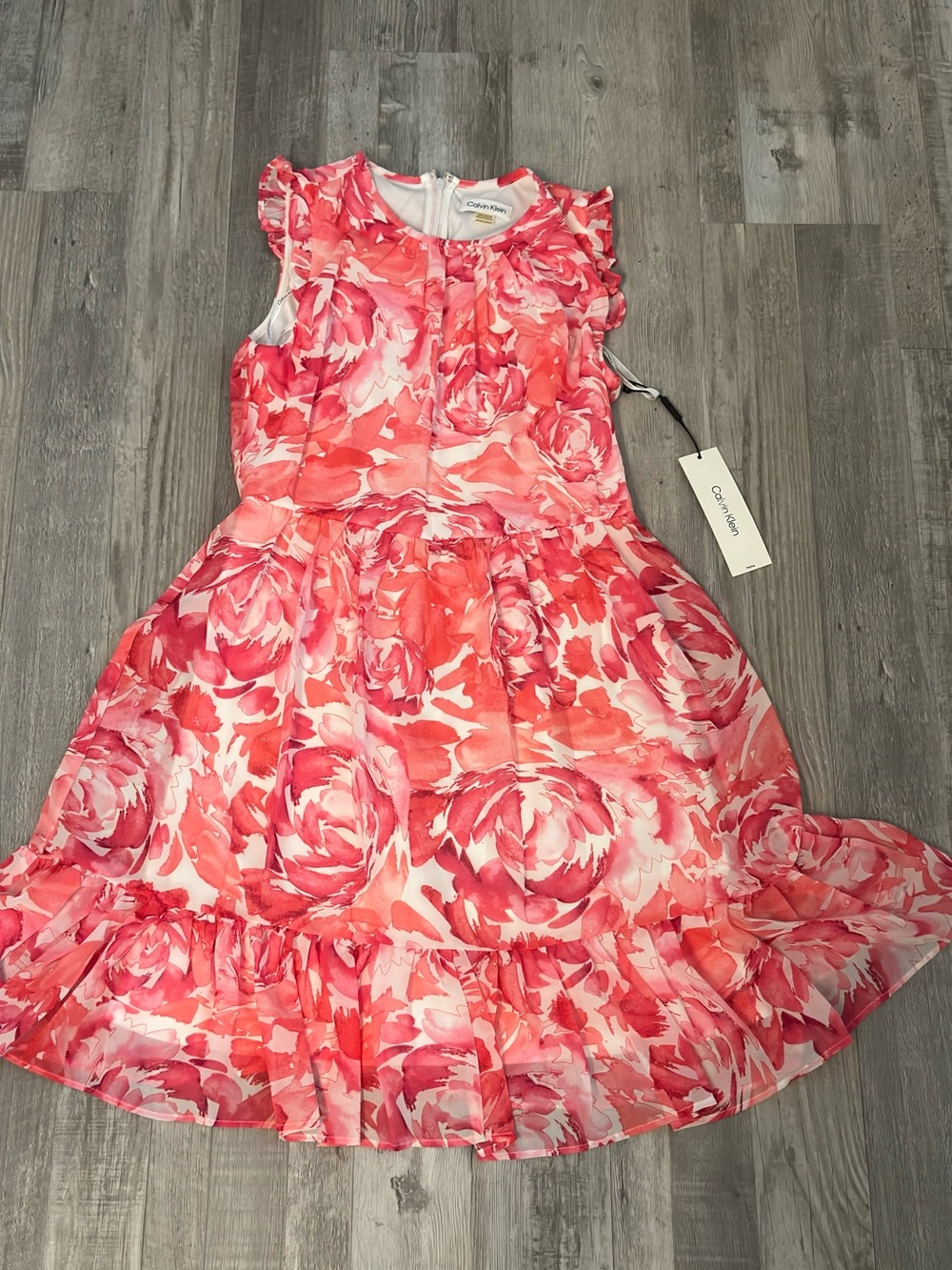 Calvin Klein Pink Floral Midi Dress